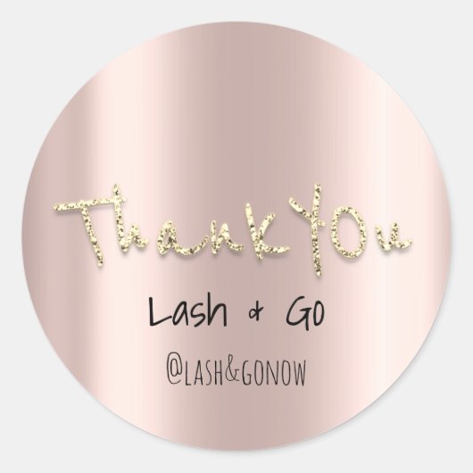 サンキュー金ゴールドスウィート16th結婚式の引き出物バラ ラウンドシール (正面)