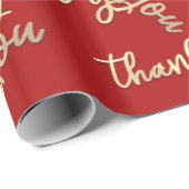 サンキュー金ゴールドスクリプトブルゴーニュ結婚式の引き出物 ラッピングペーパー (ロールコーナー)