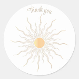 サンキュー金ゴールドラインスケッチ日が差すこと日 ラウンドシール