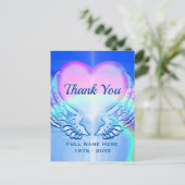 サンキュー | お悔み | ハートと天使の翼 ポストカード (スタンド正面)