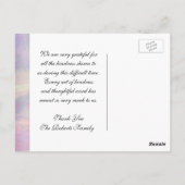 サンキュー | お悔み | ピンクのガーディアンエンジェル ポストカード (裏面)