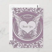 サンキュー | お悔み | ピンク ポストカード (正面/裏面)