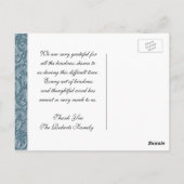 サンキュー | お悔み | ライトブルー ポストカード (裏面)