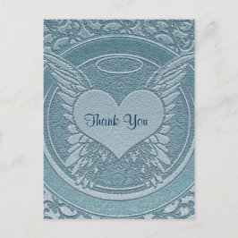 サンキュー | お悔み | ライトブルー ポストカード