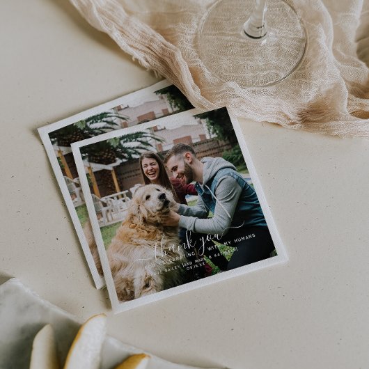 サンキュー |かわいいペット結婚の犬 スタンダードカクテルナプキン