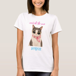 サンキュー こんにちは 猫 Tシャツ