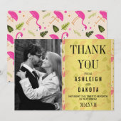 サンキュー |すてきなモダンホットピンクフラミンゴ (正面/裏面)