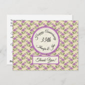 サンキュー – アニバーサリーバイオリッ淡い色のトon黄 ポストカード (正面/裏面)