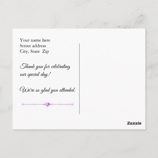 サンキュー – アニバーサリーバイオリッ淡い色のトon黄 ポストカード (裏面)