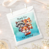サンキュー |ウッドランドの生き物の赤ちゃんシャワー フェイバーバッグ (クリップ留めされた状態)