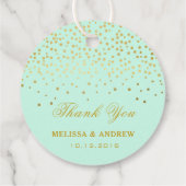 サンキュー |グラマラスな金ゴールドの輝き – ミント結婚ス フェイバータグ (裏面)