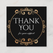サンキュー・ゴールド・フォエレガントイル・スワールズ・クラシック スクエア名刺 (正面)