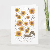 サンキュー スクイール ウィズ ヒマワリ カード (正面)