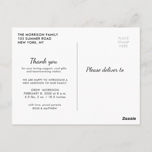 サンキュー |スタイリッシュタイポグラフィ発表 ポストカード (裏面)