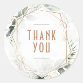 サンキュー ステッカー ゴールド＆グリーン ジオメトリック ボーホ (正面)