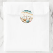 サンキュー ステッカー – 海岸のビーチと貝殻 (バッグ)