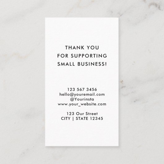 サンキュー!スモールビジネスロゴモダンパステル 割引カード (裏面)