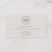 サンキュー!スモールビジネスロゴモダンパステル 割引カード (裏面)