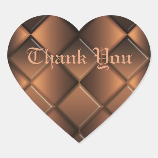 サンキュー.チョコレートハート。 ハートシール (正面)