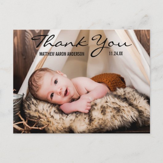 サンキュー ニューベイビー フォト アナウンスメント ポストカード BT (正面)