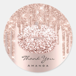 サンキュー ネーム スウィート 16th ブライズ シャワー ローズ ラウンドシール