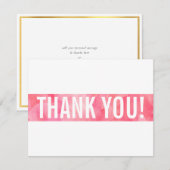 サンキュー ノート 現代的 太い ブロック コーラル ピンク ゴールド (正面/裏面)