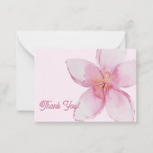 サンキュー |ハワイアン水彩プルメリア花 ノートカード (正面)