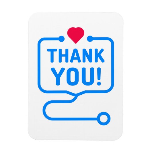 サンキュー |ハート聴診器 マグネット (縦)