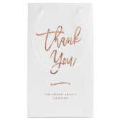 サンキュー |バラ金ゴールドカスタムリテールショッピングバッグ スモールペーパーバッグ (裏面)