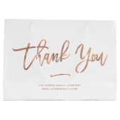 サンキュー |バラ金ゴールドカスタムリテールショッピングバッグ ラージペーパーバッグ (裏面)