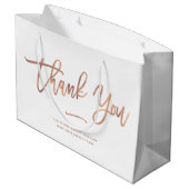 サンキュー |バラ金ゴールドカスタムリテールショッピングバッグ ラージペーパーバッグ (裏面アングル)