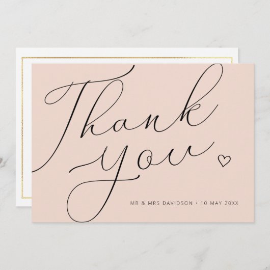 サンキュー | パーソナライズされた両側結婚 (正面/裏面)
