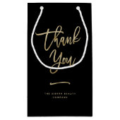 サンキュー |フェイク金ゴールドカスタムリテールショッピングバッグ スモールペーパーバッグ (裏面)