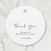 サンキュー ブライダルシャワー スウィート16 ホワイト シンプリー フェイバータグ (裏面)