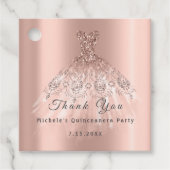 サンキュー ブライダル 16th キンセアニェラ パーティー ドレス ローズ フェイバータグ (正面)