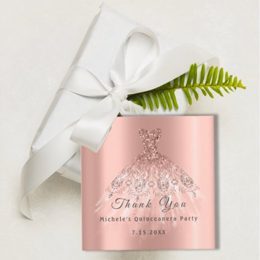 サンキュー ブライダル 16th キンセアニェラ パーティー ドレス ローズ フェイバータグ