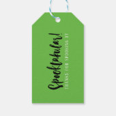 サンキュー |ブラック&グリーンフランケンシュタインハロウィーン ギフトタグ (裏面)