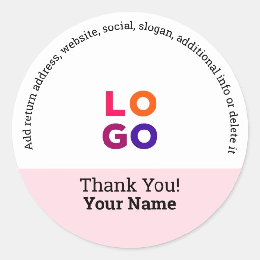 サンキュー | プロフェッショナルビジネスロゴのプロモーション ラウンドシール (正面)