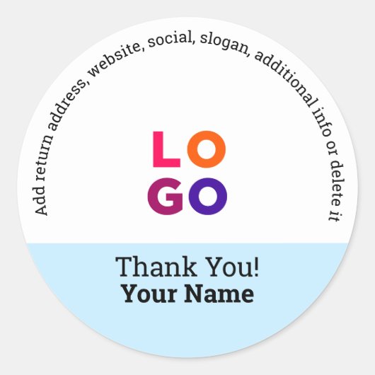 サンキュー | プロフェッショナルビジネスロゴのプロモーション ラウンドシール (正面)