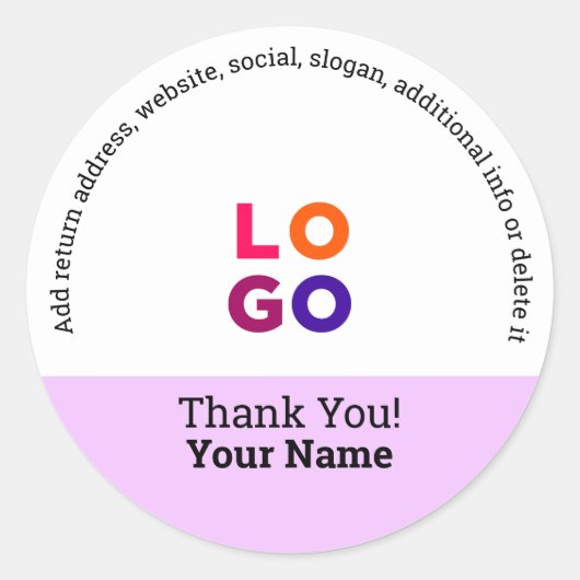 サンキュー | プロフェッショナルビジネスロゴのプロモーション ラウンドシール (正面)