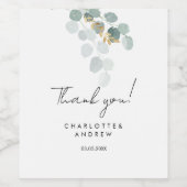 サンキュー!ボタニカルエレガント，手書き ワインラベル (シングルラベル)