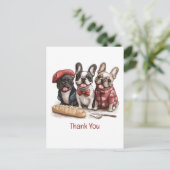 サンキュー ボンジュール フレンチブルドッグ ポストカード (スタンド正面)