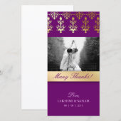 サンキュー ポストカード インド ダマスク パープル (正面/裏面)