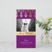 サンキュー ポストカード インド ダマスク パープル (スタンド正面)