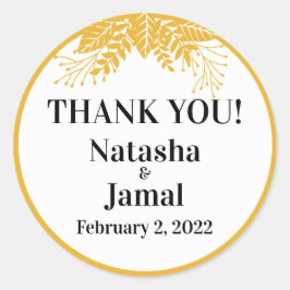 サンキュー!マスタードエレガントイエロ葉ー結婚ズ ラウンドシール