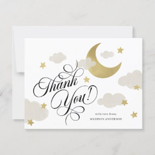 サンキュー·ユー·ムーン·スターズ·クラウド·ベイビー·シャワー サンキューカード