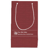 サンキュー!ロゴモットヘアサロンQRコードブルゴーニュ スモールペーパーバッグ (正面)