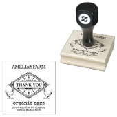 サンキュー | ヴィンテージパーソナライズされたチキンファームハウス ラバースタンプ (押印)