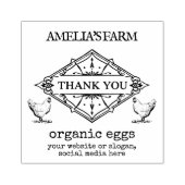 サンキュー | ヴィンテージパーソナライズされたチキンファームハウス ラバースタンプ (インプリント)