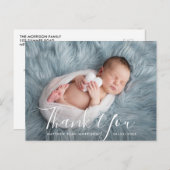 サンキュー | 手書き文字の誕生発表 ポストカード (正面/裏面)